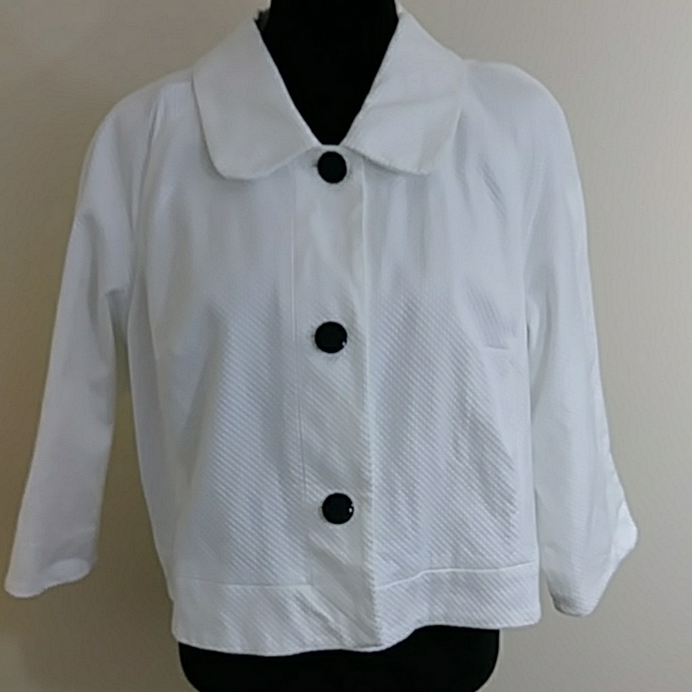 Liz & Co White Stretch Blazer Size Extra Large